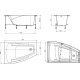 Акриловая ванна Roca Hall Angular 150x100 левая, ZRU9302864