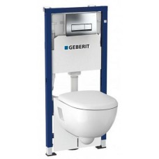 Комплект Geberit Duofix подвесной унитаз + инсталляция + кнопка + сиденье, 458.128.21.1