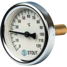 Термометр биметаллический с погружной гильзой Ø63x50 и самоуплотнением Stout, SIM-0003-635015